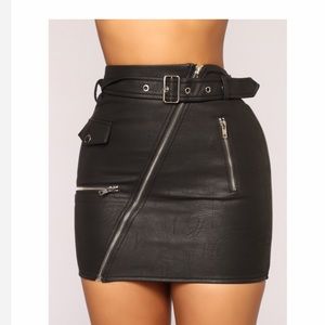 Black leather skirt